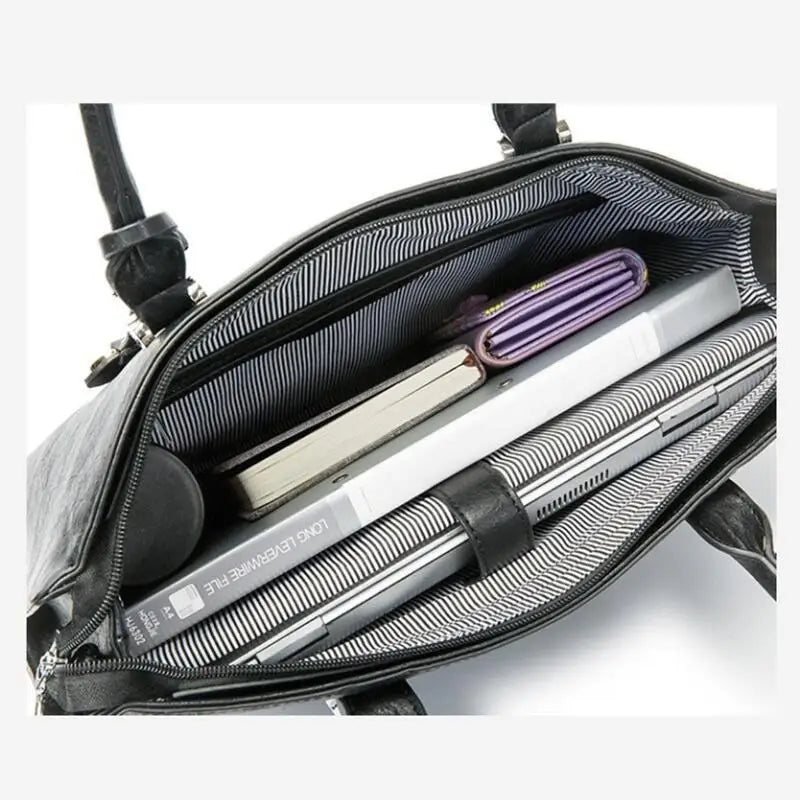 OYIXINGER-Maleta de couro para mulheres, alça superior, bolsa de ombro, negócios, laptop, MacBook, HP, Acer, Dell, moda, senhoras, 13"