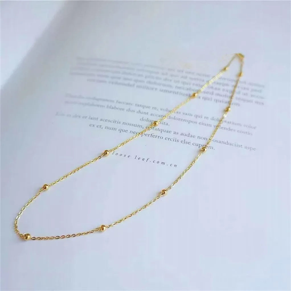 Leb real 18k ouro bola dourada céu estrelado colar au750 moda feminina colar boutique jóias presente x0036