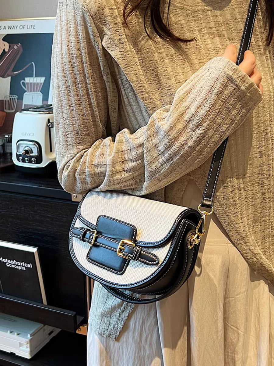 Novo design feminino lona pequena bolsa de ombro moda bolsas retro couro do plutônio feminino sela sacos Laides Cross Body Bags