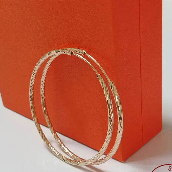 Senlissi - Brincos de argola femininos 18K AMARELO banhado a ouro 925 prata esterlina brincos de gota da moda C takoьги Kotyьца Kotyьц SL009