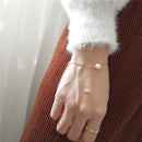 Coreia 925 prata esterlina natural de água doce pérola fina pulseira para mulheres simples temperamento acessórios mão