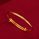 Pulseira da sorte de ouro amarelo 18k puro para mulheres tendência grama dourada alça suave push and pull para joias femininas