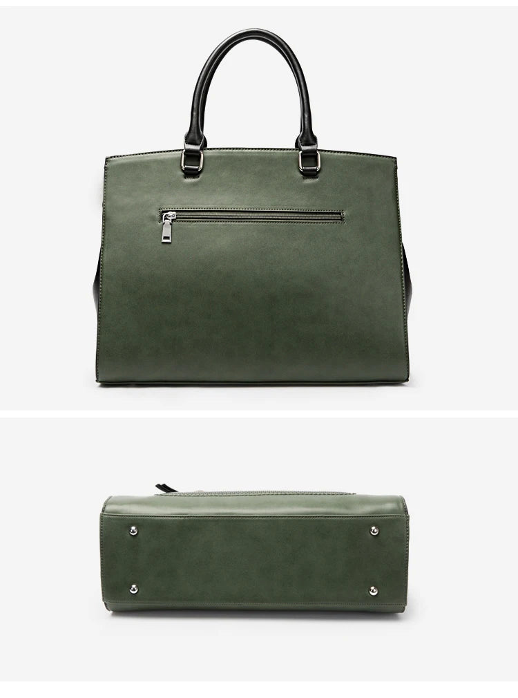 OYIXINGER-Maleta de couro para mulheres, alça superior, bolsa de ombro, negócios, laptop, MacBook, HP, Acer, Dell, moda, senhoras, 13"