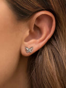 Gra 18k ouro pequeno bonito borboleta brincos para presente feminino real 925 prata esterlina original de alta qualidade festa jóias finas