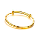 Pulseira da sorte de ouro amarelo 18k puro para mulheres tendência grama dourada alça suave push and pull para joias femininas