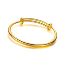 Pulseira da sorte de ouro amarelo 18k puro para mulheres tendência grama dourada alça suave push and pull para joias femininas