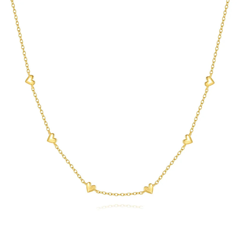 Canner 925 prata esterlina suave coração forma sobreposição clavícula colar para mulher 18k ouro ins simples colar jóias finas presente