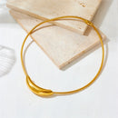 Metal Tube Snake Bone Chain Collar para Mulheres, Design Retro Francês, Exagerado Colar de Aço Inoxidável, Jóias Incolores Meninas