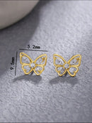 Gra 18k ouro pequeno bonito borboleta brincos para presente feminino real 925 prata esterlina original de alta qualidade festa jóias finas