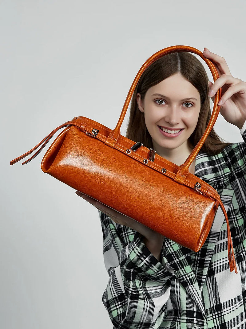 2025 nova bolsa de ombro feminina de couro genuíno luxo senhoras bolsa baguette saco feminino commuter compras axilas saco