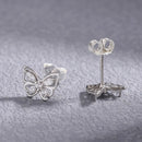 Gra 18k ouro pequeno bonito borboleta brincos para presente feminino real 925 prata esterlina original de alta qualidade festa jóias finas