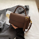 Moda retro marrom crossbody saco bolsa fena versátil estilo outono pequ quad saco material pu superfície endurecida