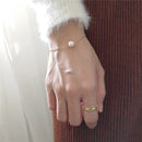 Coreia 925 prata esterlina natural de água doce pérola fina pulseira para mulheres simples temperamento acessórios mão