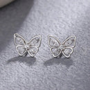Gra 18k ouro pequeno bonito borboleta brincos para presente feminino real 925 prata esterlina original de alta qualidade festa jóias finas