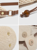 2025 novo verão feminino tecido crochê sacola praia férias bolsa de ombro leve algodão linho boho oco para fora bolsa