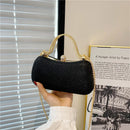 Glamourosa bolsa de ombro de PVC com strass para noite, com corrente removível e fecho, bolsa de festa com glitter para banquete/uso diário