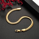 Pulseiras finas de corrente de cobra em ouro 18K 6MM para homens e mulheres, joias de designer de moda, festa de casamento, presentes de feriado 20cm