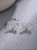 Gra 18k ouro pequeno bonito borboleta brincos para presente feminino real 925 prata esterlina original de alta qualidade festa jóias finas