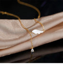 Real 925 prata esterlina cristal concha asa charme pingente colar para festa de casamento feminino jóias presente gargantilha colar