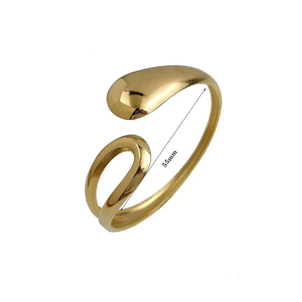 Nova gota de água oca de aço inoxidável banhado a ouro 18K pulseira, joias de prata à prova d'água de alta qualidade, presente para casais