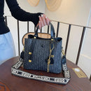 Bolsa tote de couro minimalista de luxo para mulheres design inspirado no vintage bolsa mensageiro elegante bolsa de ombro com zíper