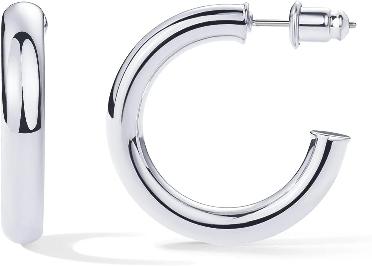 Brincos de argola abertos leves banhados a ouro 14K para mulheres, presente para mulheres, brincos de argola de ouro da moda, brincos de argola de prata