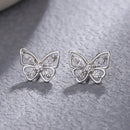 Gra 18k ouro pequeno bonito borboleta brincos para presente feminino real 925 prata esterlina original de alta qualidade festa jóias finas