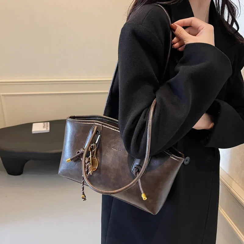 Bolsa de ombro de couro pu para mulheres 2025 primavera y2k tendência feminina bolsa crossbody bolsas e bolsas retrô sacola