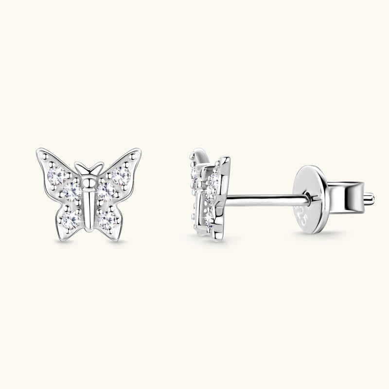 Oxtao 925 prata esterlina moissanite borboleta brincos jóias femininas espumante laboratório diamante piercing brinco presente gra certificado