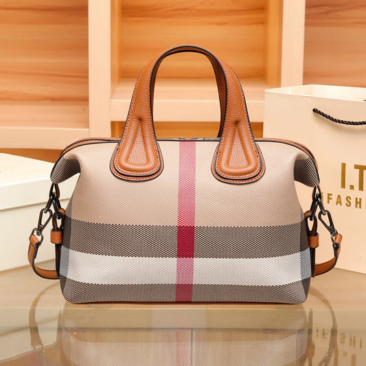 Bolsa de Ombro Feminina Xadrez, Bolsas Femininas Boston, Moda de Luxo, Messenger Bags, Designer de Marca, Bolsas Crossbody Portáteis, 2023