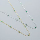 Woozu real 925 prata esterlina moda elegante verde quadrado zircão colar para mulher caixa de festa encantos gargantilha jóias presente