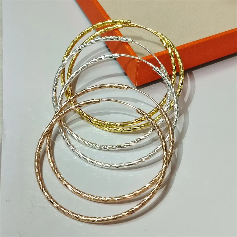 Senlissi - Brincos de argola femininos 18K AMARELO banhado a ouro 925 prata esterlina brincos de gota da moda C takoьги Kotyьца Kotyьц SL009