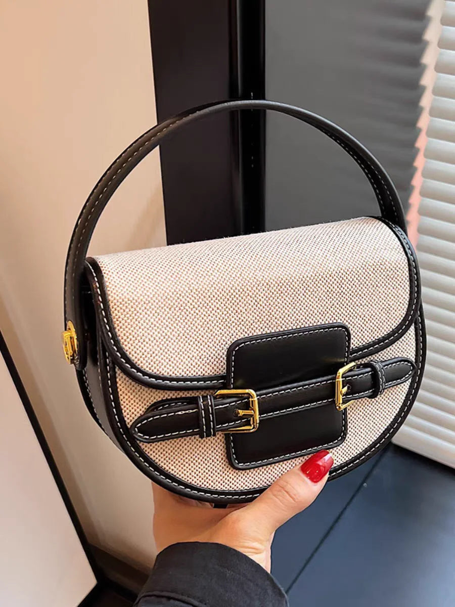Novo design feminino lona pequena bolsa de ombro moda bolsas retro couro do plutônio feminino sela sacos Laides Cross Body Bags
