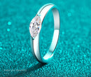 KNOBSPIN-Anéis Moissanite para Mulheres, banhado a prata 925 esterlina, ouro branco 18k, anel de casamento 4x8mm, cor D, corte marquise, anel de noivado