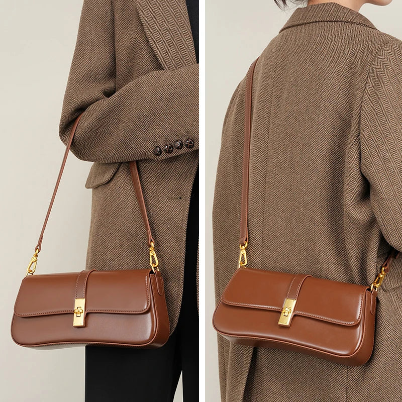 Designer de luxo feminino baguette saco alta qualidade couro genuíno bolsa ombro moda feminina crossbody sacos 2517