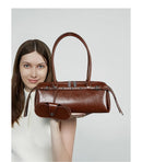 2025 nova bolsa de ombro feminina de couro genuíno luxo senhoras bolsa baguette saco feminino commuter compras axilas saco