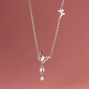 Trustdavis feminino 925 prata esterlina sólida romântico borboleta colar para senhora meninas presente de aniversário fino s925 jóias ds4203