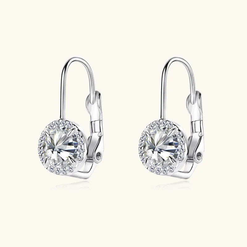 2024 aros de luxo para mulheres 6.5mm 1.0ct moissanite brincos 18k banhado a ouro 925 prata clipe brincos jóias presente natal