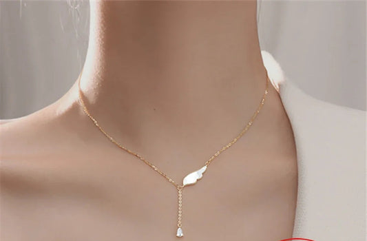 Real 925 prata esterlina cristal concha asa charme pingente colar para festa de casamento feminino jóias presente gargantilha colar