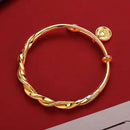 Pulseira feminina de ouro 18K torcida Deus da Riqueza AU750 Lotus Push-Pull sólido frete grátis e certificado