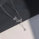 925 prata esterlina oco coração colar espumante diamante borla pingente feminino clavícula corrente acessórios de jóias de casamento