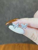 Gra 18k ouro pequeno bonito borboleta brincos para presente feminino real 925 prata esterlina original de alta qualidade festa jóias finas