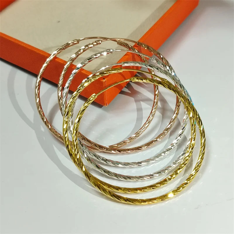 Senlissi - Brincos de argola femininos 18K AMARELO banhado a ouro 925 prata esterlina brincos de gota da moda C takoьги Kotyьца Kotyьц SL009