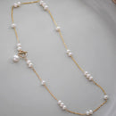Colar de Corrente de Pérolas de Água Doce para Mulheres 100% Natural, Ouro 14K Cheio, Sem Jóias Desvanecentes, Presentes de Ano Novo, Venda Quente