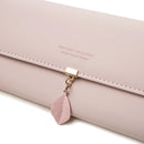 Venda quente primavera e verão nova feminina couro do plutônio japonês e coreia do sul pequena folha fresca pingente três dobras saco grande capa