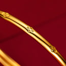 Pulseira da sorte de ouro amarelo 18k puro para mulheres tendência grama dourada alça suave push and pull para joias femininas