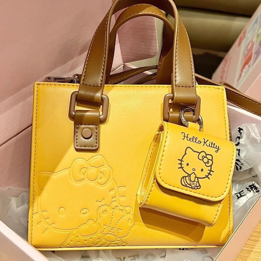 MINISO Sanrio HelloKitty Bolsa de Ombro Bolsa Bolsa Crossbody Bolsa Grande Capacidade Plus Bolsa para Fone de Ouvido