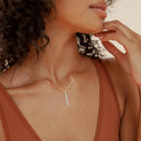 Anziw 2,8 mm 0,56 quilates. Moissanite pingente colar para mulher 925 prata corrente ajustável barra de 7 pedras colares tendência jóias presentes