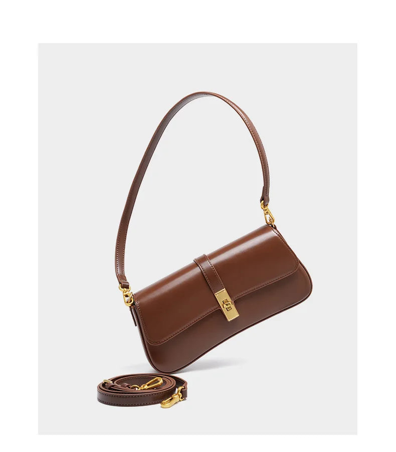 Designer de luxo feminino baguette saco alta qualidade couro genuíno bolsa ombro moda feminina crossbody sacos 2517