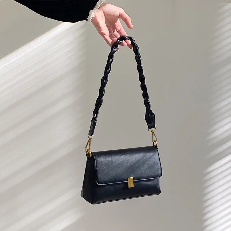 Design novo saco feminino de couro do plutônio do vintage axilas saco elegante pequena bolsa de ombro casual popular carteira móvel